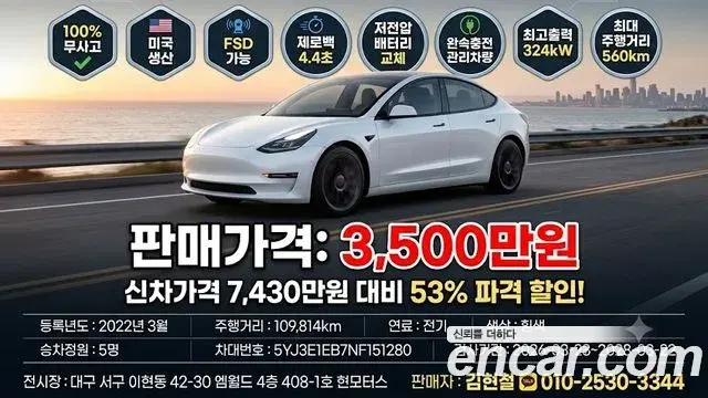 Tesla Model 3 Long Range AWD 2022
